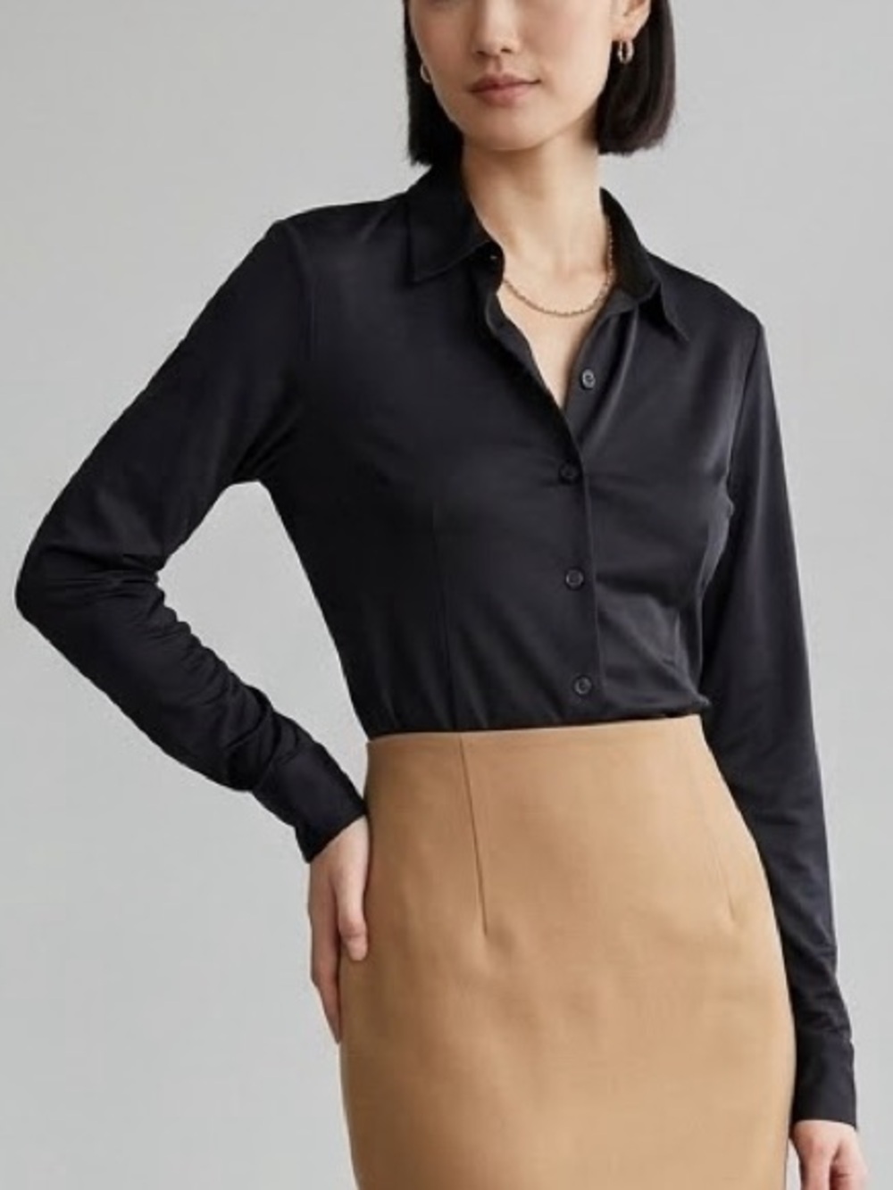 1990s Vintage Neiman Marcus Silk ButtonUp Shirt S Corpcore Dark Academia Classic